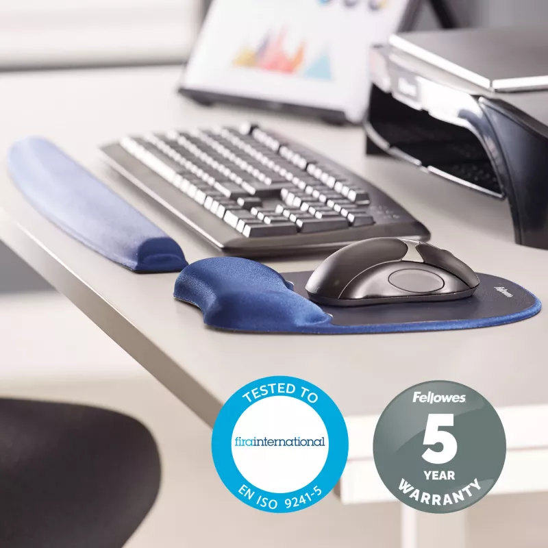 Fellowes 9178401 poggiapolsi in gel, poliuretano blu