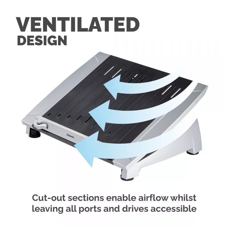 Fellowes supporto per laptop da scrivania – Office Suites Plus supporto per laptop regolabile per casa e ufficio – rialzo per laptop con 5 regolazioni in altezza – dimensione max schermo 17