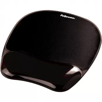 Tappetino mouse Fellowes Crystals Gel con poggiapolsi in gel, nero, 202×230 mm, 340 g