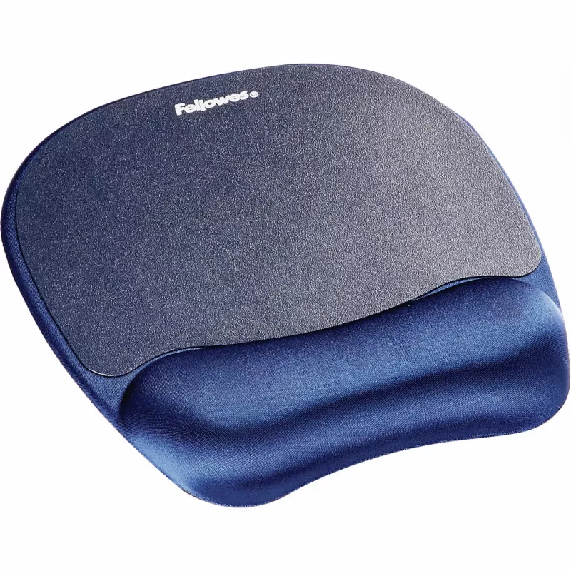 Fellowes tappetino mouse/poggiapolsi in memory foam zaffiro