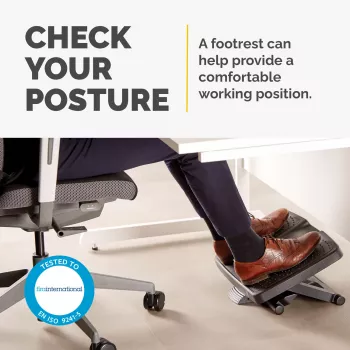 Fellowes poggiapiedi sotto la scrivania – Professional Series poggiapiedi definitivo ergonomico con 3 regolazioni in altezza e superficie massaggiante – Poggiapiedi per ufficio e casa – Nero