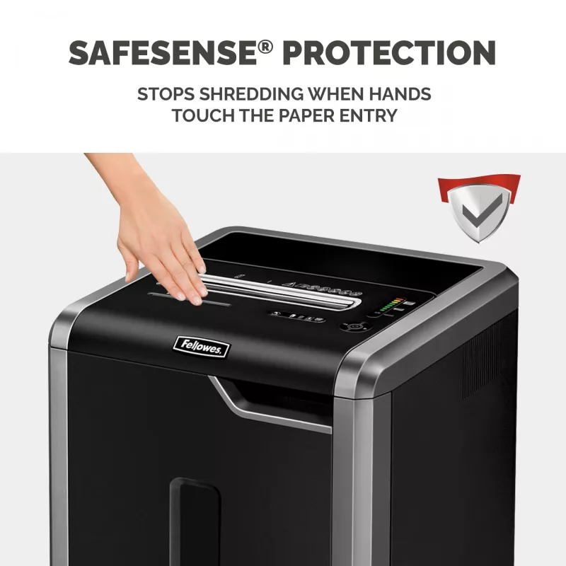 Fellowes distruggidocumenti 325Ci 24 fogli distruggidocumenti a taglio particelle con contenitore da 83 litri, alto livello di sicurezza P4