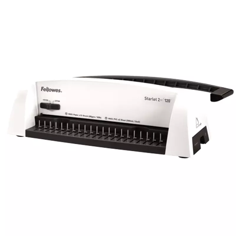 Fellowes Starlet 2+ rilegatrice a dorso plastico, bianco, perforazione 12 fogli
