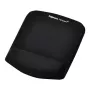 Fellowes tappetino mouse con poggiapolsi – PlushTouch tappetino mouse con base in gomma antiscivolo e protezione antibatterica – Tappetino mouse ergonomico per computer, laptop, home office – Nero