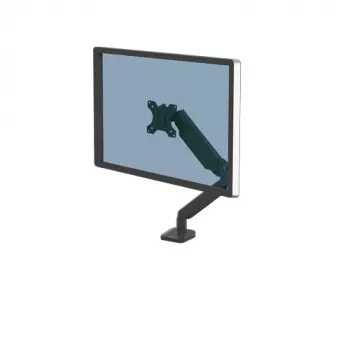Fellowes Platinum Series braccio per monitor – Supporto per monitor per schermi da 40 pollici da 8 kg – Supporto da tavolo regolabile per monitor – Inclinazione 45° rotazione 180° rotazione 360° rotazione 360°, VESA 75 x 75/100 x 100 – Nero