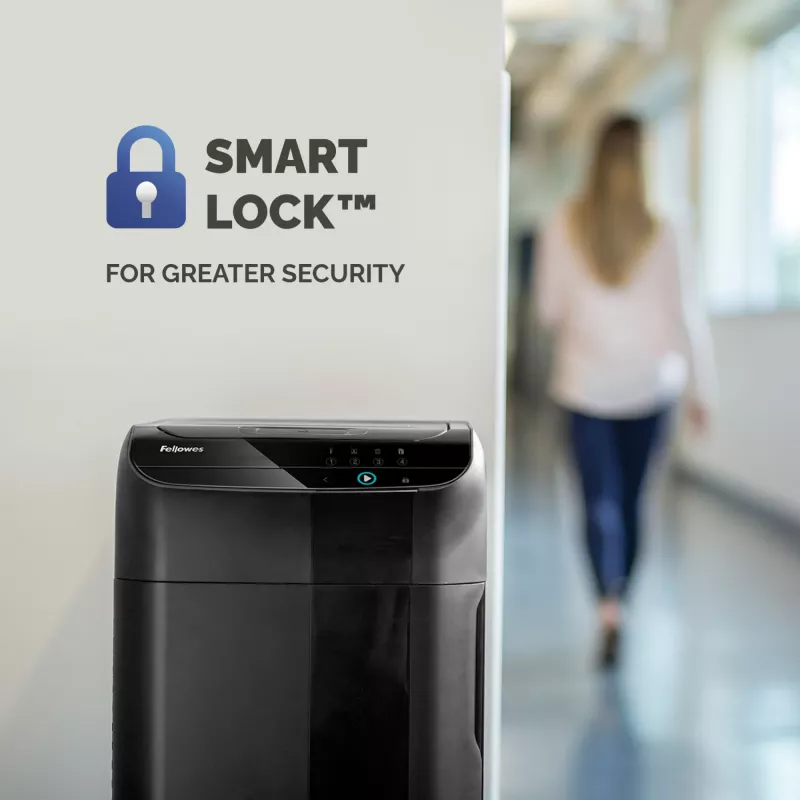 Fellowes Distruggidocumenti 350 fogli alimentazione automatica taglio a particelle Distruggidocumenti AutoMax 350C con cestino da 68 litri alta sicurezza P4