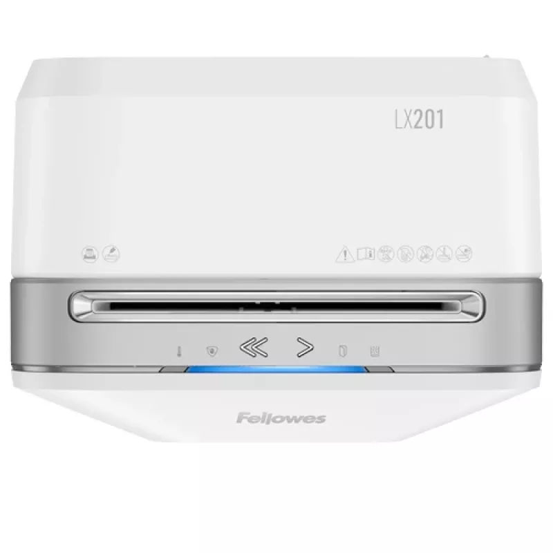 Fellowes Powershred LX201 Distruggidocumenti micro-taglio bianco, micro-taglio, 23 cm, 2 x 12 mm, 22 L, Touch, 4 ruote