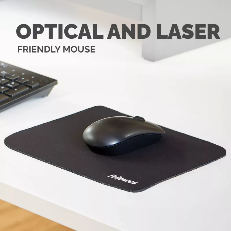Fellowes Earth Series Tappetino per mouse - nero, nero, tinta unita, base antiscivolo