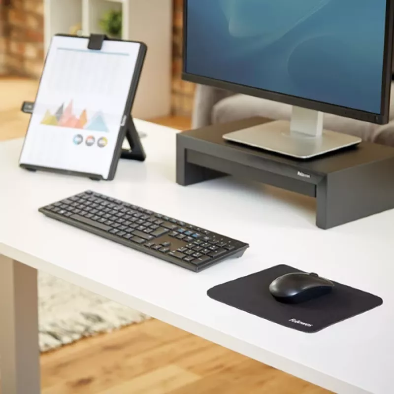 Fellowes Earth Series Tappetino per mouse - nero, nero, tinta unita, base antiscivolo