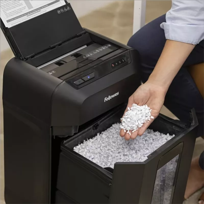 Fellowes Automax 80M Distruggidocumenti taglio a particelle 22 cm nero