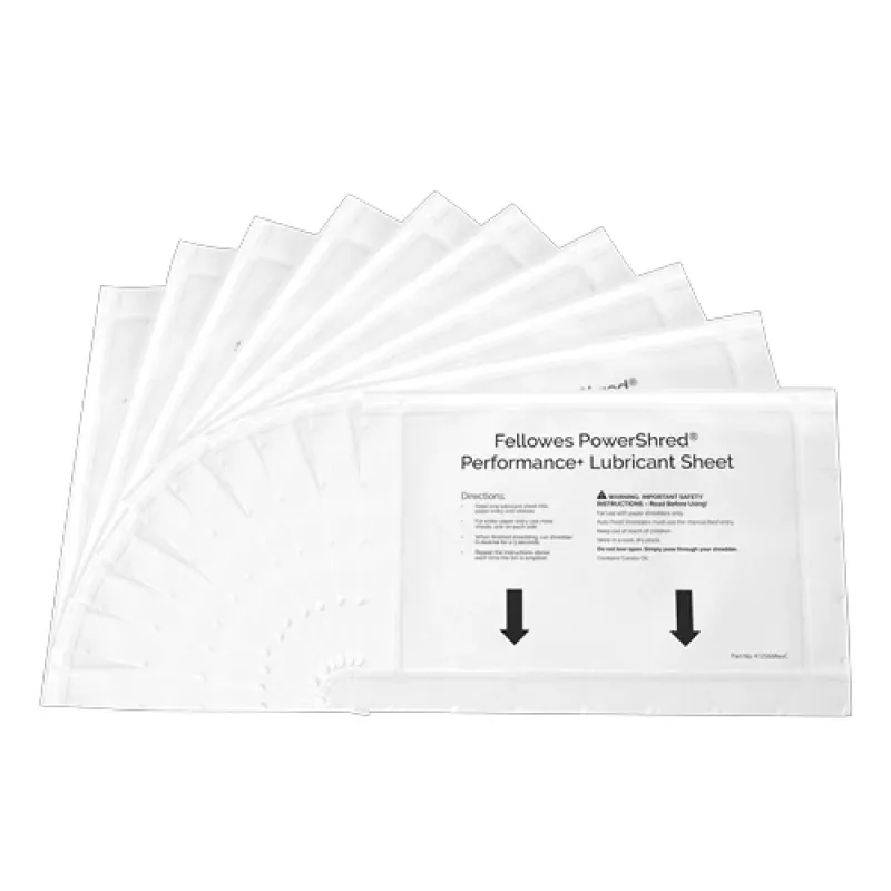 Fellowes 4025601 Accessorio distruggidocumenti fogli lubrificanti 10 pz.