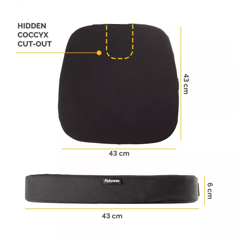 Fellowes Cuscino per sedia da ufficio Breyta cuscino comfort con incavo per il coccige