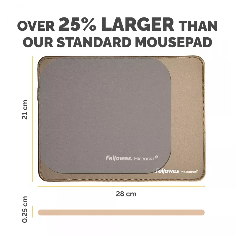 Fellowes Breyta (New) XL Tappetino per mouse Sand, Sand, monocolore, base antiscivolo
