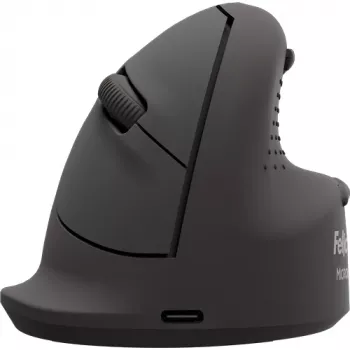Fellowes Breyta Plus+ Mouse verticale – piccolo, destrimani, design verticale, ottico, Bluetooth + USB-C, 2400 DPI, nero
