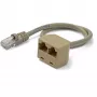 StarTech.com adattatore cavo splitter RJ45 2 a 1 - F/M, 10/100Base-T(X), Cat5e, grigio, cloruro di polivinile (PVC), 0,33 m, maschio/femmina