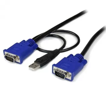 StarTech.com cavo KVM USB VGA 2-in-1 ultra thin 10 ft, 3 m, VGA, nero, USB, USB A + VGA, VGA