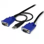 StarTech.com cavo KVM USB VGA 2-in-1 ultra thin 10 ft, 3 m, VGA, nero, USB, USB A + VGA, VGA
