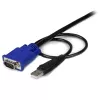 StarTech.com cavo KVM USB VGA 2-in-1 ultra thin 10 ft, 3 m, VGA, nero, USB, USB A + VGA, VGA