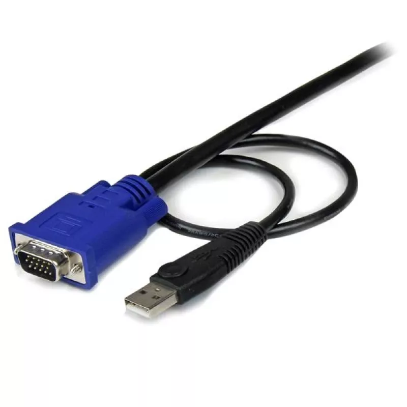 StarTech.com cavo KVM USB VGA 2-in-1 ultra thin 10 ft, 3 m, VGA, nero, USB, USB A + VGA, VGA