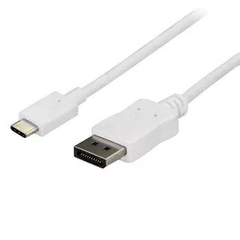 StarTech.com cavo USB-C a DisplayPort 1.2 da 1,8 m 4K 60Hz – cavo adattatore USB-C a DisplayPort HBR2 – cavo video da DP Alt Mode a monitor DP – compatibile con Thunderbolt 3 – bianco