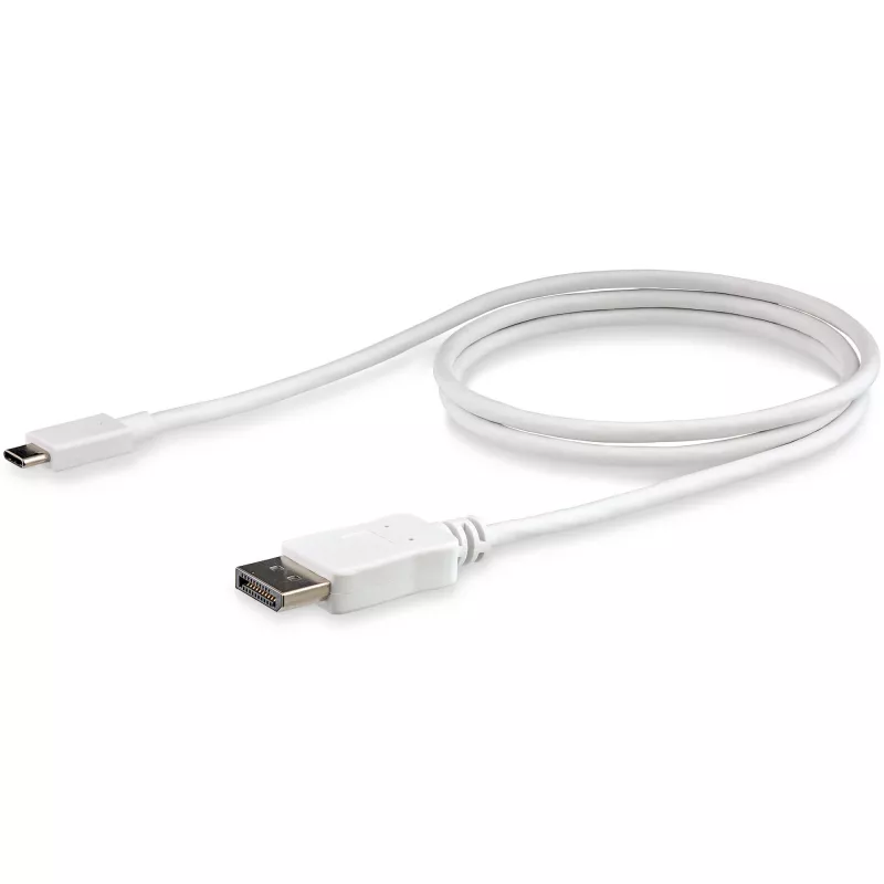 StarTech.com cavo USB-C a DisplayPort 1.2 da 1 m 4K 60 Hz – cavo adattatore USB-C a DisplayPort HBR2 – cavo video da USB Type-C DP Alt Mode a monitor DP – funziona con Thunderbolt 3 – bianco