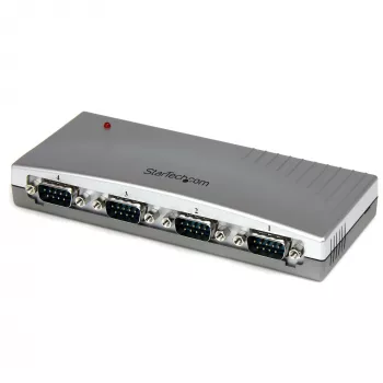StarTech.com hub adattatore USB a seriale RS232 DB9 a 4 porte, USB, seriale, argento, plastica, CE, FCC, RoHS, 1 W