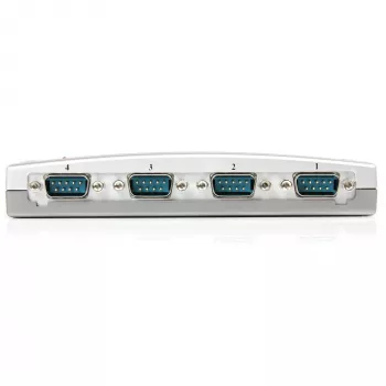 StarTech.com hub adattatore USB a seriale RS232 DB9 a 4 porte, USB, seriale, argento, plastica, CE, FCC, RoHS, 1 W