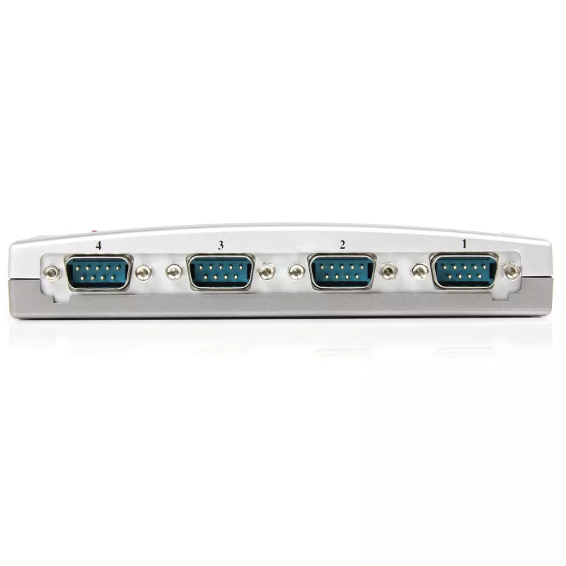 StarTech.com hub adattatore USB a seriale RS232 DB9 a 4 porte, USB, seriale, argento, plastica, CE, FCC, RoHS, 1 W
