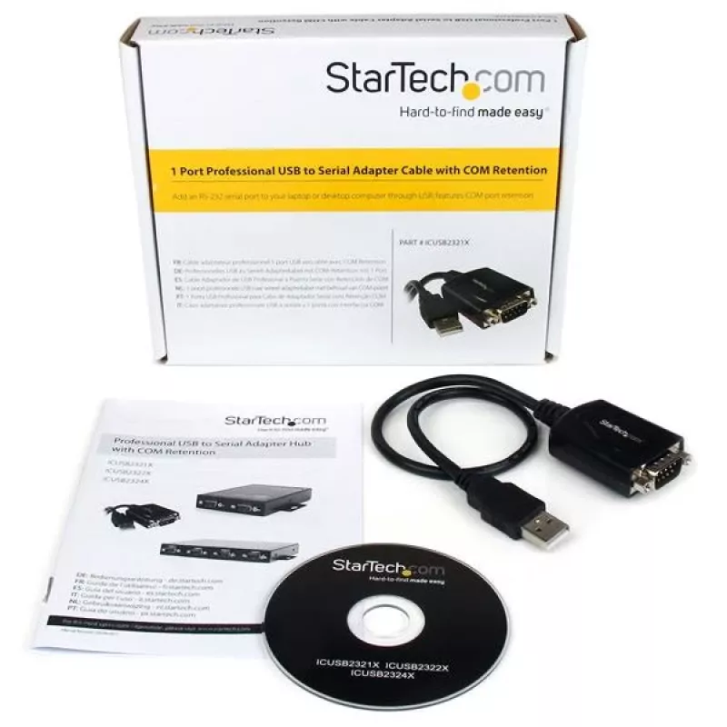 StarTech.com cavo adattatore professionale USB a seriale da 1,8 m a 1 porta con COM-Retention, adattatore USB a RS232 - TAA