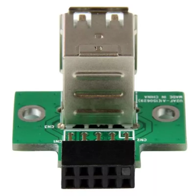 StarTech.com adattatore per header scheda madre USB a 2 porte, IDC, USB 2.0, nero, verde, acciaio inossidabile, 20 mm, 125 mm, 230 mm