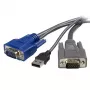 StarTech.com cavo KVM 2 in 1 USB VGA ultrasottile da 1,8 m, nero, VGA, USB A + VGA, maschio/maschio, 189 g
