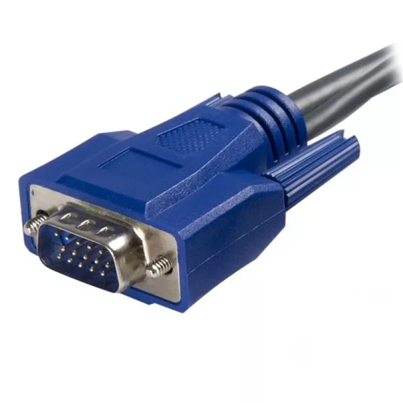 StarTech.com cavo KVM 2 in 1 USB VGA ultrasottile da 1,8 m, nero, VGA, USB A + VGA, maschio/maschio, 189 g