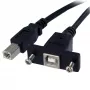StarTech.com cavo USB panel mount da 1 ft B a B – F/M, 0,3 m, USB B, USB B, USB 2.0, 0,48 Gbit/s, nero