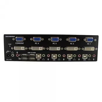 StarTech.com switch KVM DVI VGA dual monitor USB a 4 porte con audio e hub USB 2.0