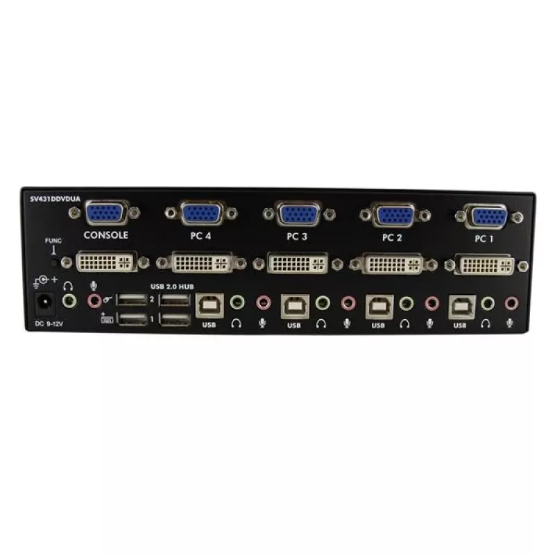StarTech.com switch KVM DVI VGA dual monitor USB a 4 porte con audio e hub USB 2.0