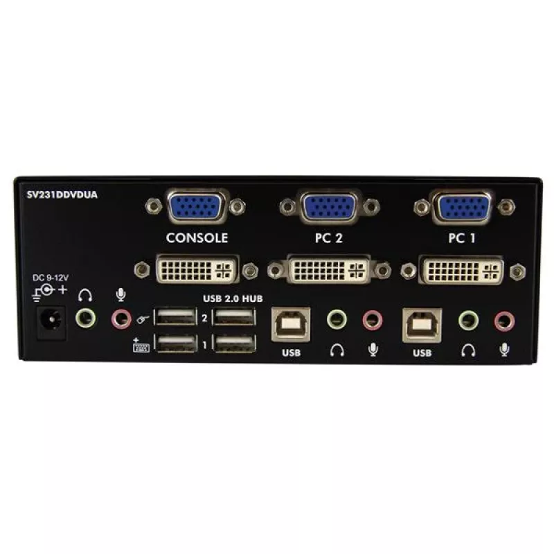 StarTech.com switch KVM DVI VGA dual monitor USB a 2 porte con audio e hub USB 2.0