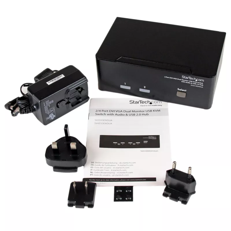 StarTech.com switch KVM DVI VGA dual monitor USB a 2 porte con audio e hub USB 2.0
