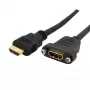 StarTech.com adattatore HDMI femmina a HDMI maschio da 0,9 m, cavo HDMI panel mount high-speed 4K, HDMI UHD 4K 30Hz, larghezza di banda 10,2 Gbit/s, HDMI femmina a HDMI maschio, cavo di connessione HDMI panel mount