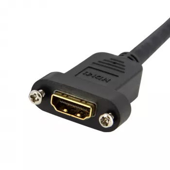 StarTech.com adattatore HDMI femmina a HDMI maschio da 0,9 m, cavo HDMI panel mount high-speed 4K, HDMI UHD 4K 30Hz, larghezza di banda 10,2 Gbit/s, HDMI femmina a HDMI maschio, cavo di connessione HDMI panel mount