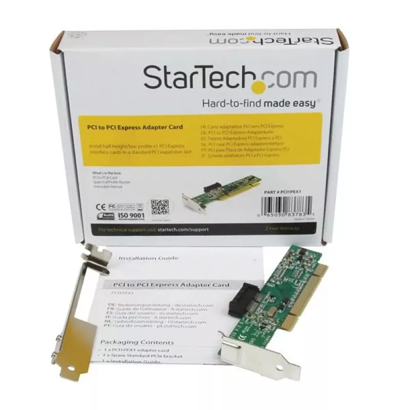 StarTech.com scheda adattatore PCI a PCI Express, PCI, PCIe, PCI 2.3, CE, FCC, TAA, Pericom - PI7C9X111SL, 0 - 85 °C