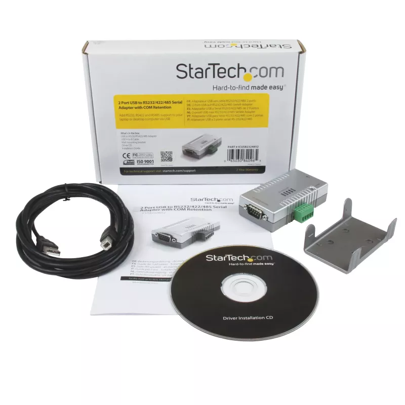 StarTech.com adattatore seriale da USB a RS232 RS422 RS485 a 2 porte con COM retention