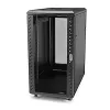 StarTech.com armadio rack server 25U a 4 montanti, armadio rack 19 pollici per dati con chiusura per computer/AV/attrezzature IT, rack per ufficio/rete domestica con ruote e guide di montaggio regolabili