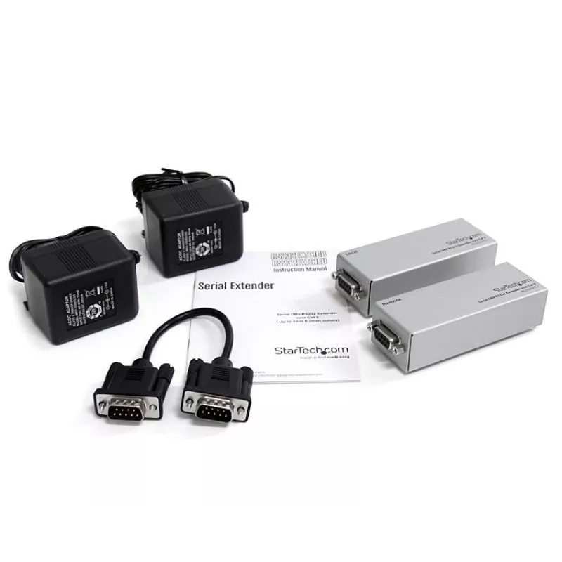 StarTech.com extender seriale RS232 su Cat5, portata 1 km (3300 ft), Plug & Play, senza software, estensione seriale DB9 - TAA