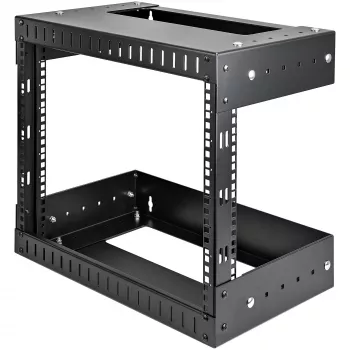 StarTech.com rack di rete a parete 8U 19 pollici – profondità regolabile 12–20 pollici rack server open-frame a 2 montanti per AV/dati/IT comunicazione/attrezzature informatiche/switch con gabbie e viti