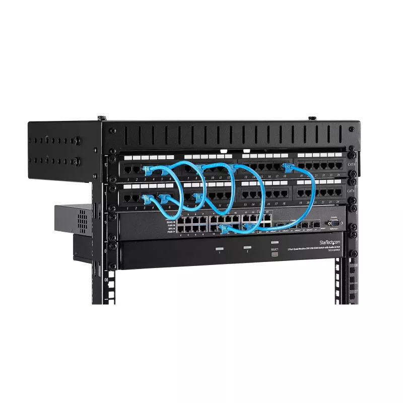 StarTech.com rack di rete a parete 8U 19 pollici – profondità regolabile 12–20 pollici rack server open-frame a 2 montanti per AV/dati/IT comunicazione/attrezzature informatiche/switch con gabbie e viti