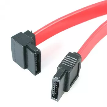 StarTech.com cavo SATA a SATA Serial ATA con angolo a sinistra da 15,2 cm, 0,152 m, SATA III, maschio/maschio, rosso, dritto, sinistra