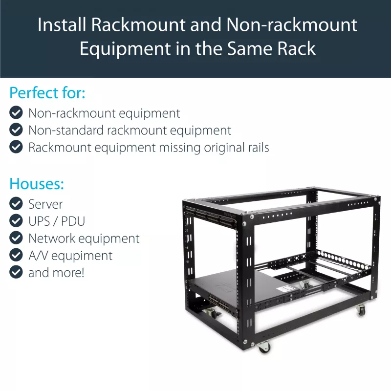 StarTech.com guide universali per rack server 1U, guide di montaggio a profondità regolabile per server, guide di montaggio per rack 19 pollici