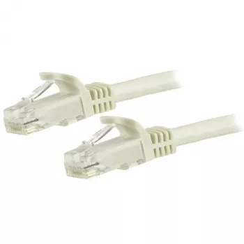 StarTech.com cavo Ethernet CAT6 da 15m – bianco, cavo Ethernet Gigabit CAT 6 – 250 MHz, 100W PoE, RJ45 UTP cavo di rete/patch, protezione del fermo con scarico della trazione, testato singolarmente