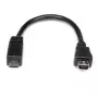 StarTech.com cavo adattatore da Micro-USB a Mini-USB da 15 cm M/F, 0,15 m, Mini-USB B, Micro-USB A, maschio/femmina, nero