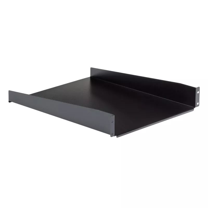 StarTech.com ripiano per rack server 2U – ripiano universale a sbalzo per montaggio rack per rack e armadio per apparecchiature di rete da 19 pollici – acciaio ad alta portata – portata 22,6 kg – ripiano profondo 22 pollici, nero